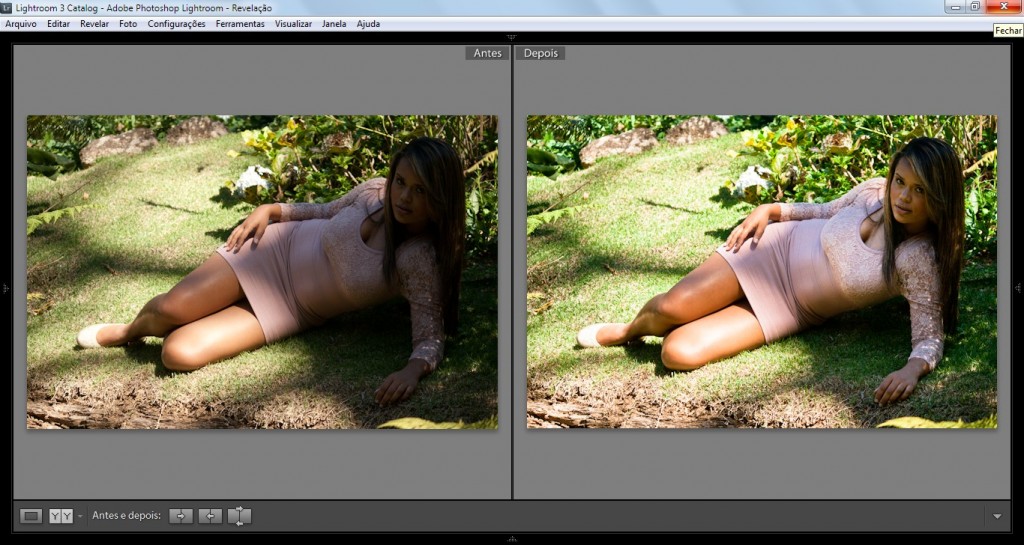 Antes e depois (no Lightroom)